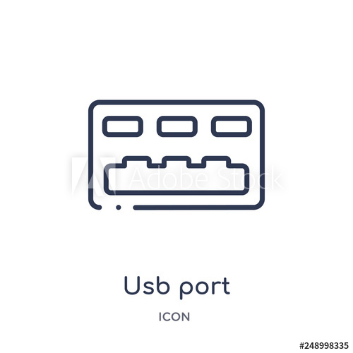 500x500 Usb Port Icon From User Interface Outline Collection Thin Line