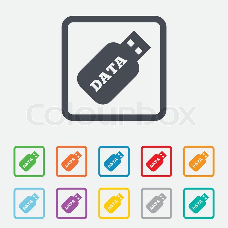 800x800 Usb Stick Sign Icon Usb Flash Drive Stock Vector Colourbox