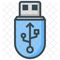 256x256 Usb Stick Icon Of Colored Outline Style