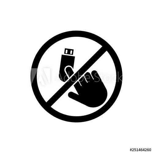 500x500 Do Not Usb Stick Icon Element Of Prohibition Sign Icon Premium