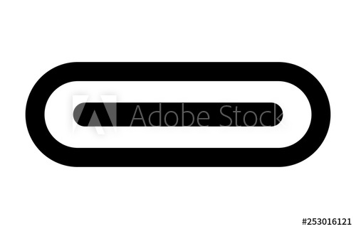 500x322 Usb Type C Or Usb Connector Cable Line Art Vector Icon For Apps