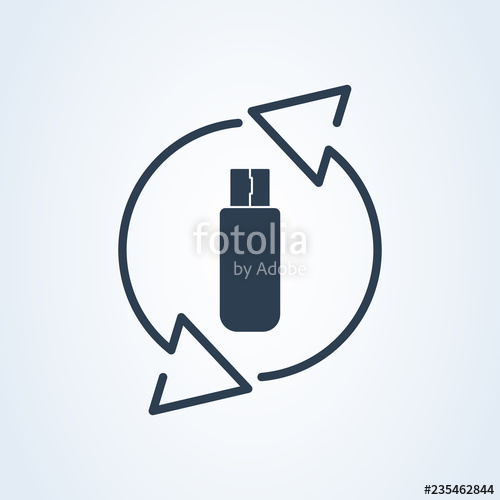 500x500 Vector Usb Type C And Usb C Memory Icon Recycle And Reset Flash