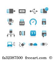 180x195 Free Art Print Of Usb C Set Of Usb Interface Cables Isolated