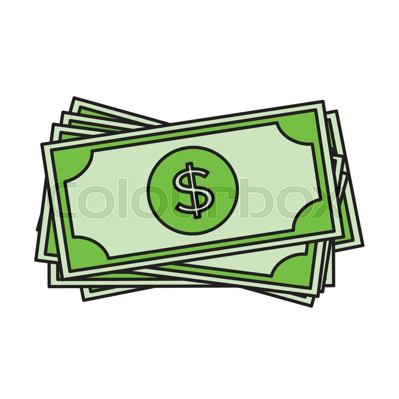 800x800 Dollar Bills Icon Usd Currency Stock Vector Colourbox