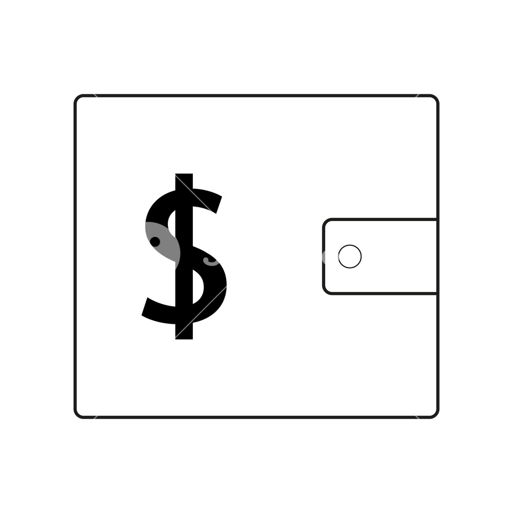 1000x1000 Shopping Wallet Simple Icon Dollar Sign Usd Money Pocket Symbol