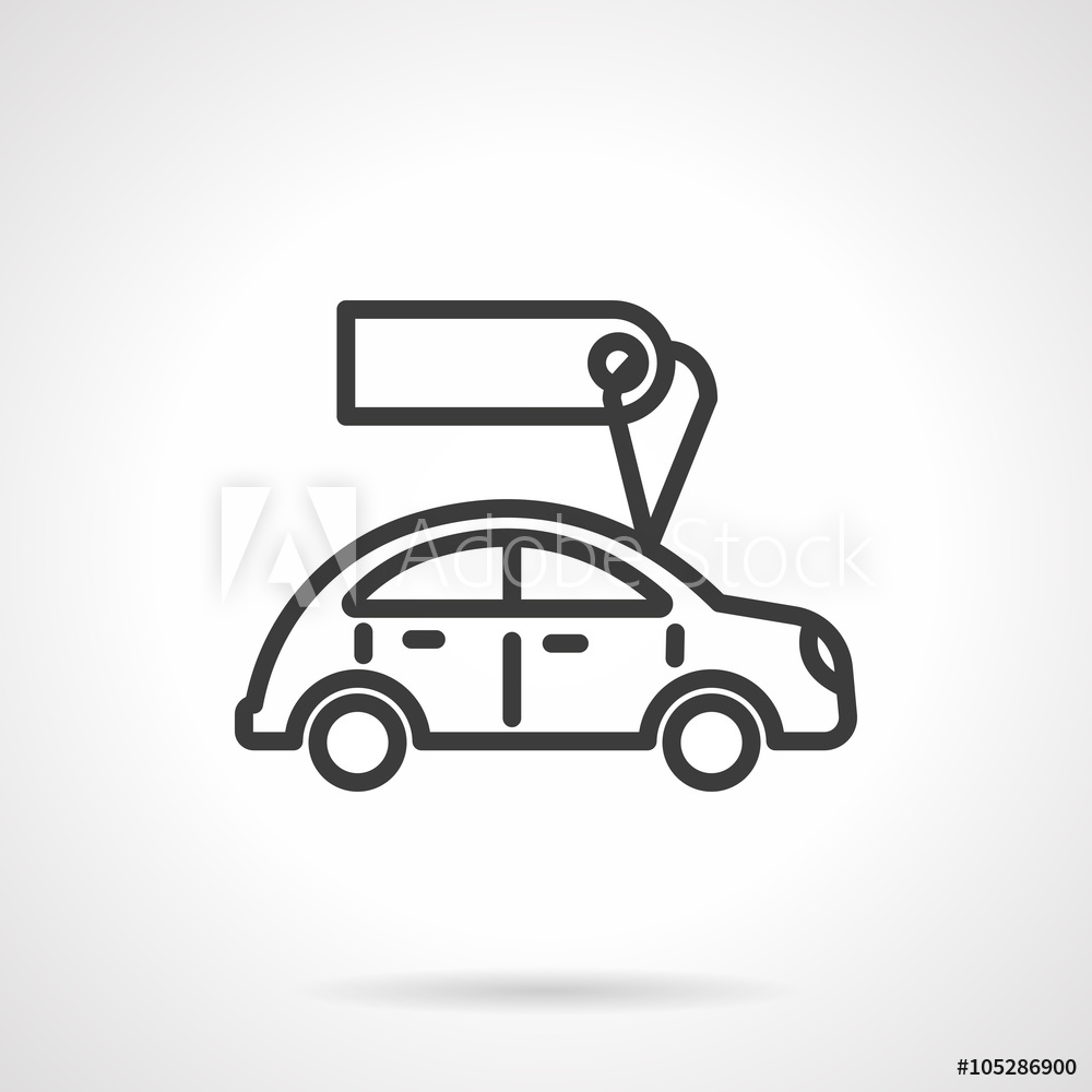 1000x1000 Photo Art Print Used Car Sales Black Line Design Vector Icon