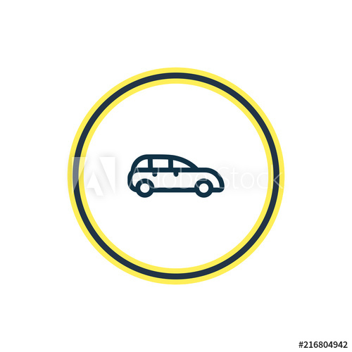 500x500 Vector Illustration Of City Car Icon Line Beautiful Transport