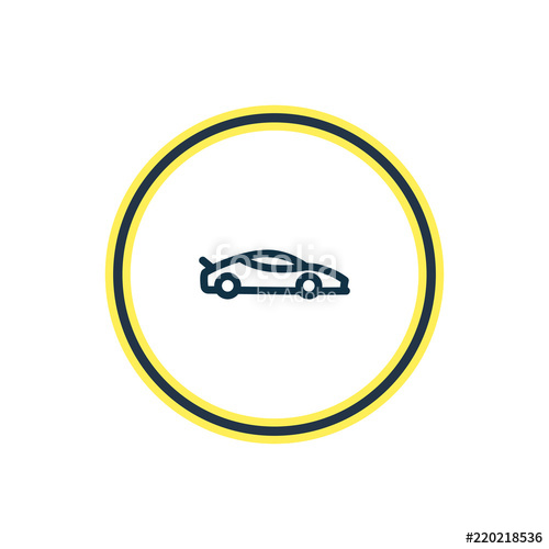 500x500 Vector Illustration Of Sport Car Icon Line Beautiful Vehicle