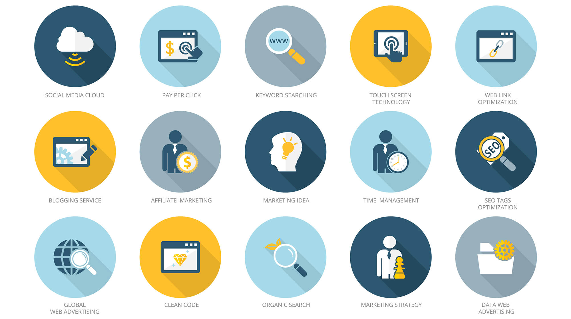 2000x1117 Free Icons Useful Flat Marketing And Seo Services Icons