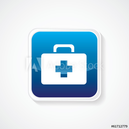 500x500 Very Useful Icon Of First Aid Box On Red Button