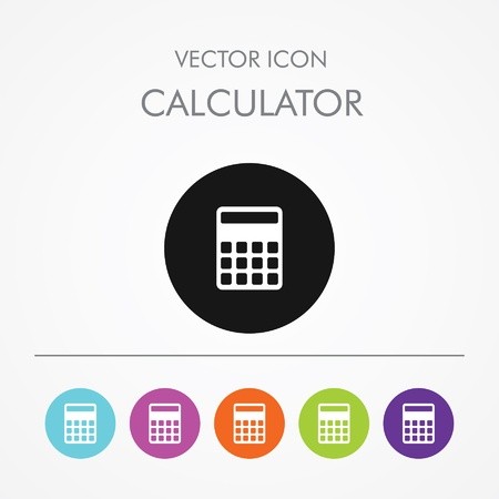 450x450 Very Useful Icon Of Calculator On Multicolored Flat Buttons