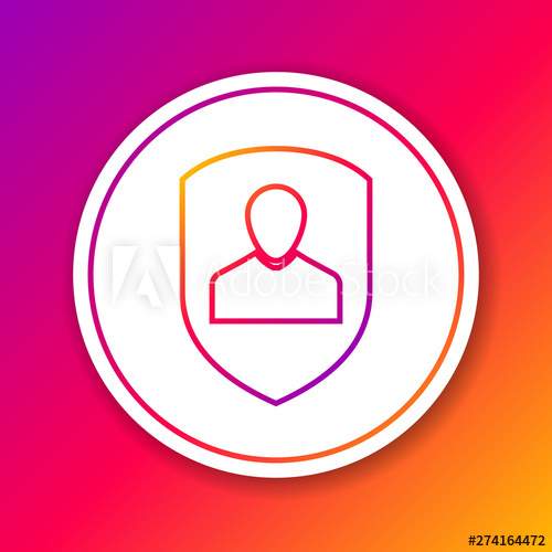 500x500 Color User Protection Line Icon Isolated On Color Background