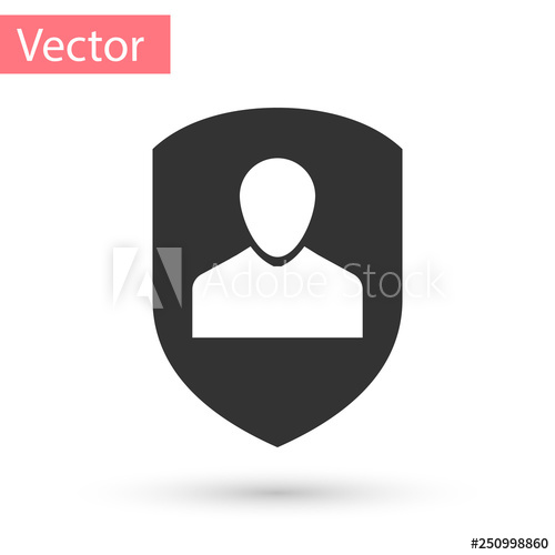 500x500 Grey User Protection Icon Isolated On White Background Secure