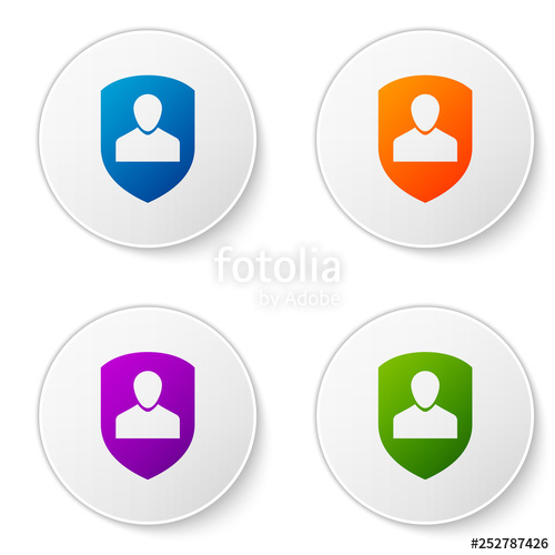 500x500 Color User Protection Icon Isolated On White Background Secure