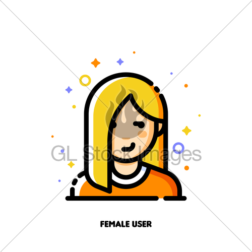 500x500 Female User Avatar Icon Of Attractive Girl Face Flat Fi Gl