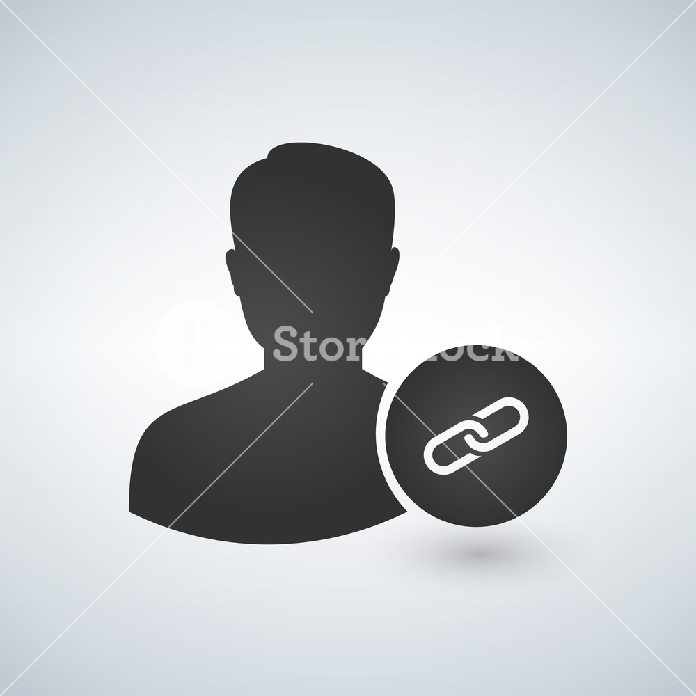 1000x1000 Link Attach User Avatar Icon Vector Illustration Royalty Free
