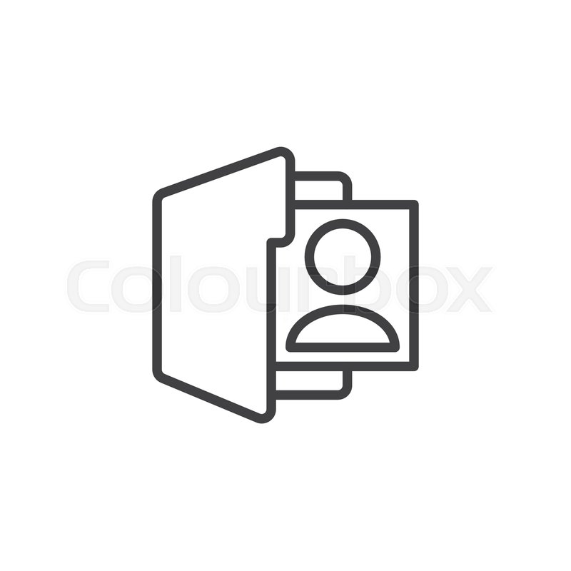 800x800 User Folder Outline Icon Linear Style Stock Vector Colourbox