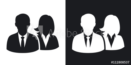 500x250 User Group Icon, Vector Two Tone Version On Black And White