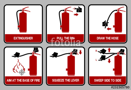 Set Of Icon For Extinguisher User Guide Stock Image And Royalty 500x344 Set Of Icon For Extinguisher User Guide Stock Image And Royalty