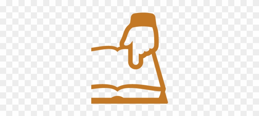 Orange Icon Of Hand Pointing At A Book, Representing 840x377 Orange Icon Of Hand Pointing At A Book, Representing
