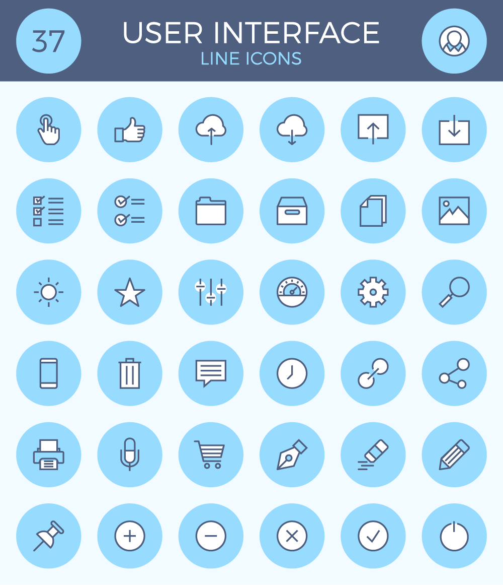 1000x1161 Friday Freeebie User Interface Line Icon Set