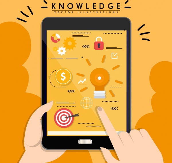 600x567 Knowledge Background Smartphone User Interface Icons Free Vector