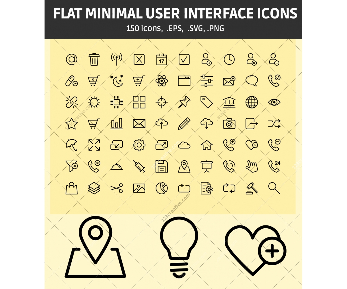 1200x1000 Flat Minimal User Interface Icons