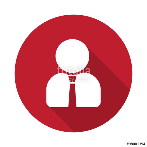 500x500 Flat User Profile Icon With Long Shadow On Red Circle Stock Image