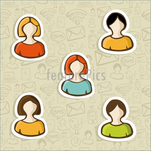 500x500 Illustration Of Diversity User Profile Icon Set