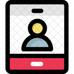 256x256 User Profile Icon Of Colored Outline Style