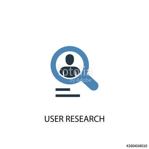 500x500 User Research Concept Colored Icon Simple Blue Element