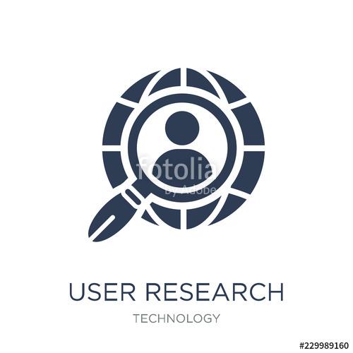 500x500 User Research Icon Trendy Flat Vector User Research Icon On White