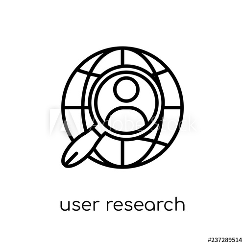 500x500 User Research Icon Trendy Modern Flat Linear Vector User Research