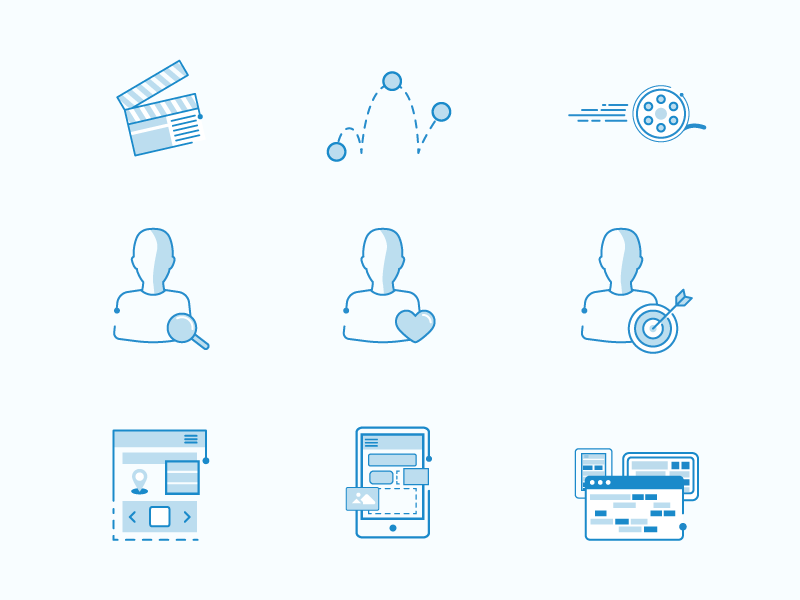 800x600 Icons Set For Video Production, User Research And Ux Design!