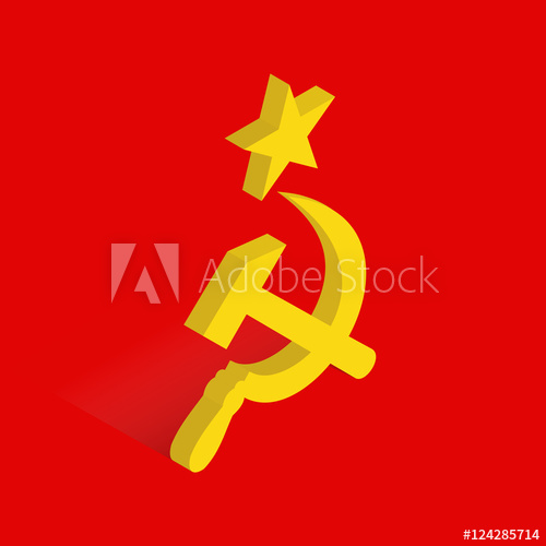 500x500 Isometric Icon Of Hammer And Sickle, International Communist