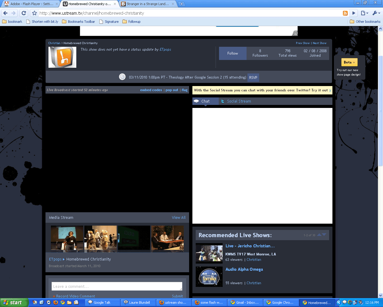 1280x1024 Ustream Videos Not Working Fixed! Jonathan D Blundell