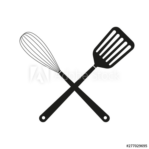 500x500 Crossed Spatula With Whisk Kitchen Tools And Cooking Utensils