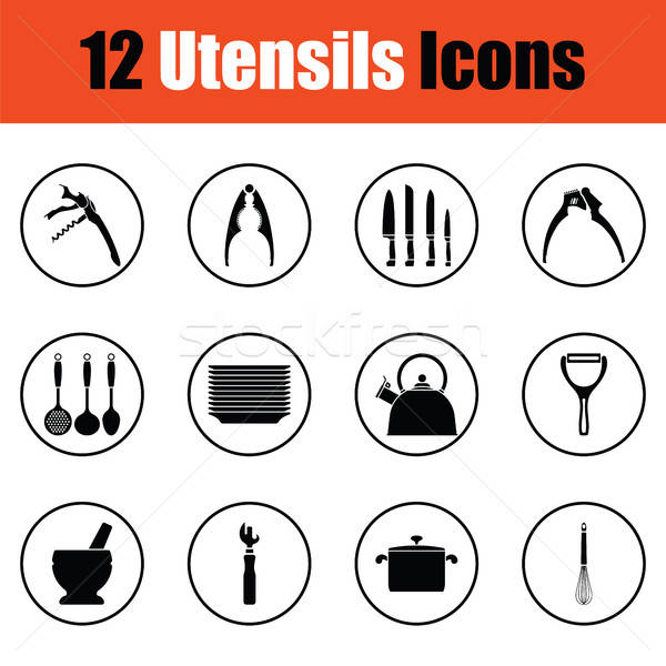 600x600 Utensils Icon Set Vector Illustration Pavel Konovalov
