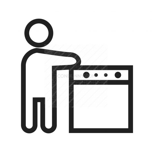 600x600 Washing Utensils Line Icon