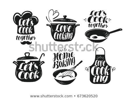450x347 Cooking, Cookery, Cuisine Label Set Cook, Chef, Kitchen Utensils