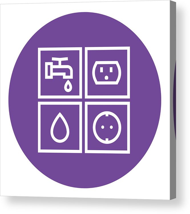 666x750 Utilities Signs Electricity And Water Line Icon Acrylic Print