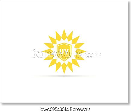 435x370 Uv Protection Icon, Anti Ultraviolet Radiation With Sun And Shield