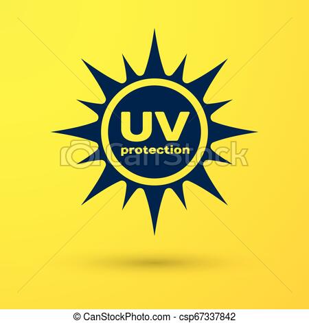 450x470 Blue Uv Protection Icon Isolated On Yellow Background Ultra