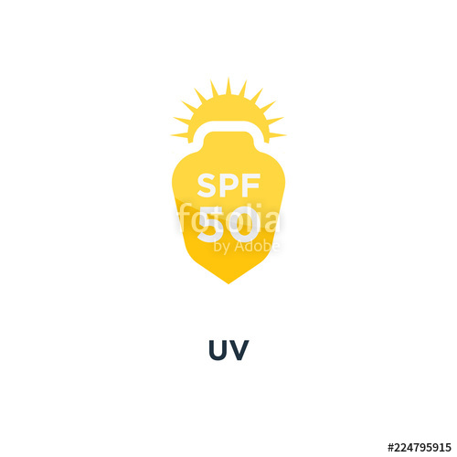 500x500 Uv Icon Sun Protection Concept Symbol Design, Spf Icons On W