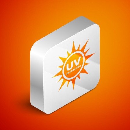 450x450 Isometric Uv Protection Icon Isolated On Orange Background Ultra