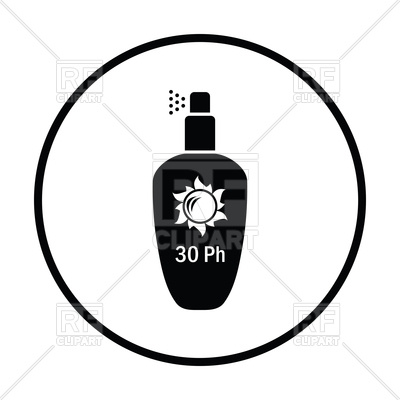 400x400 Thin Circle Design Of Sun Protection Spray Icon Vector Image