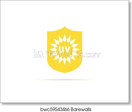 435x370 Uv Protection Icon, Anti Ultraviolet Radiation With Sun And Shield