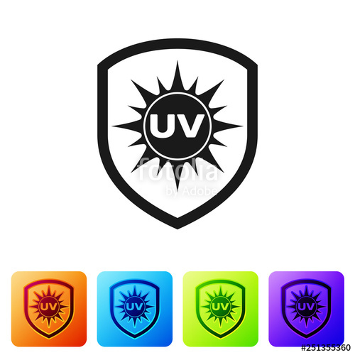 500x500 Black Uv Protection Icon Isolated On White Background Sun