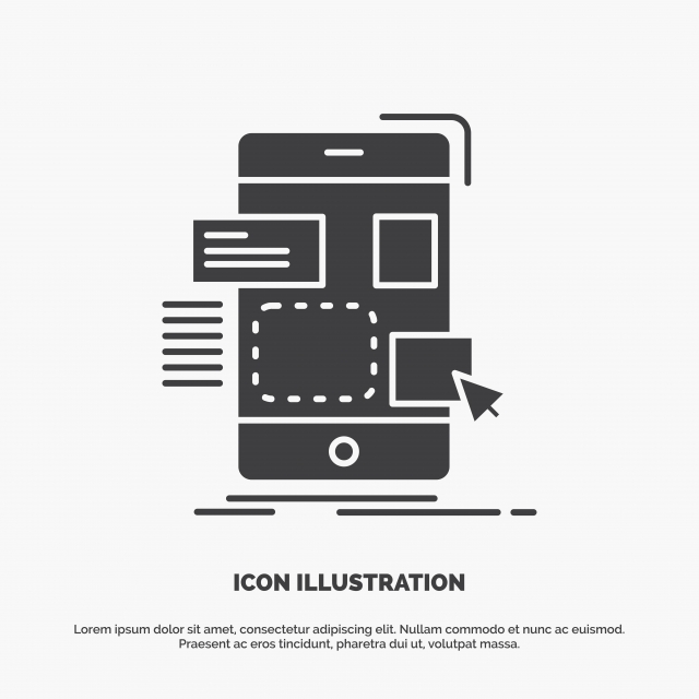 640x640 Drag Mobile Design Ui Ux Icon Glyph Vector Gray Symbol