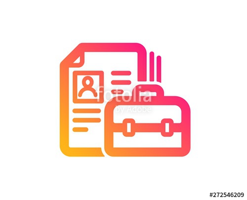 500x405 Business Case With Cv Icon Portfolio Symbol Vacancy Or Hiring